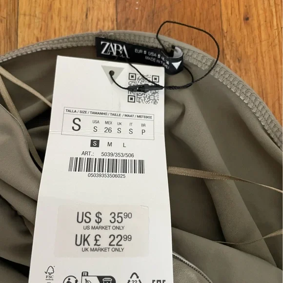 Zara bandeau bodysuit sz S - BNWT - Picture 3 of 3